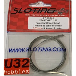 SLOT CAR SLOTING PLUS SP103146 TRENCILLA DE COBRE ESTAÑADA 0.35mm 1 METRO