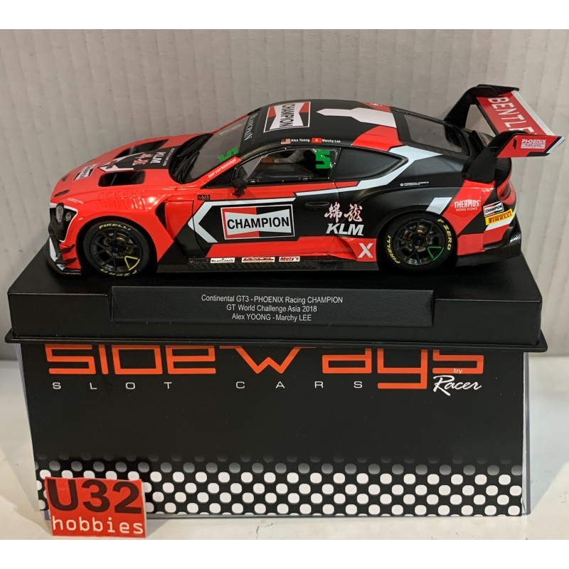SLOT CAR RACER SIDEWAYS SWCAR06A BENTLEY CONTINENTAL -5 WORLD CHALLENGE 2018
