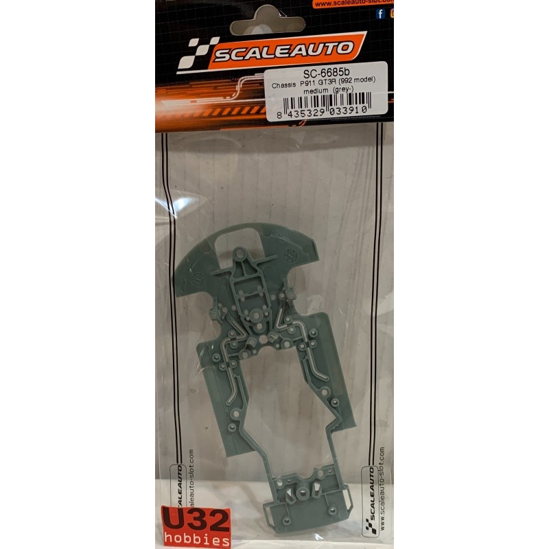SLOT CAR SCALEAUTO SC-6685B CHASIS PORSCHE 911 (992 MODEL) MEDIUM GRIS