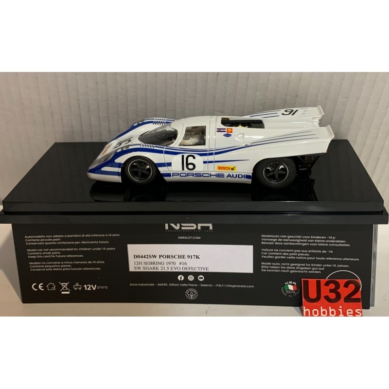 SLOT CAR NSR D0442SW PORSCHE 917 K -16 12H.SEBRING 1970