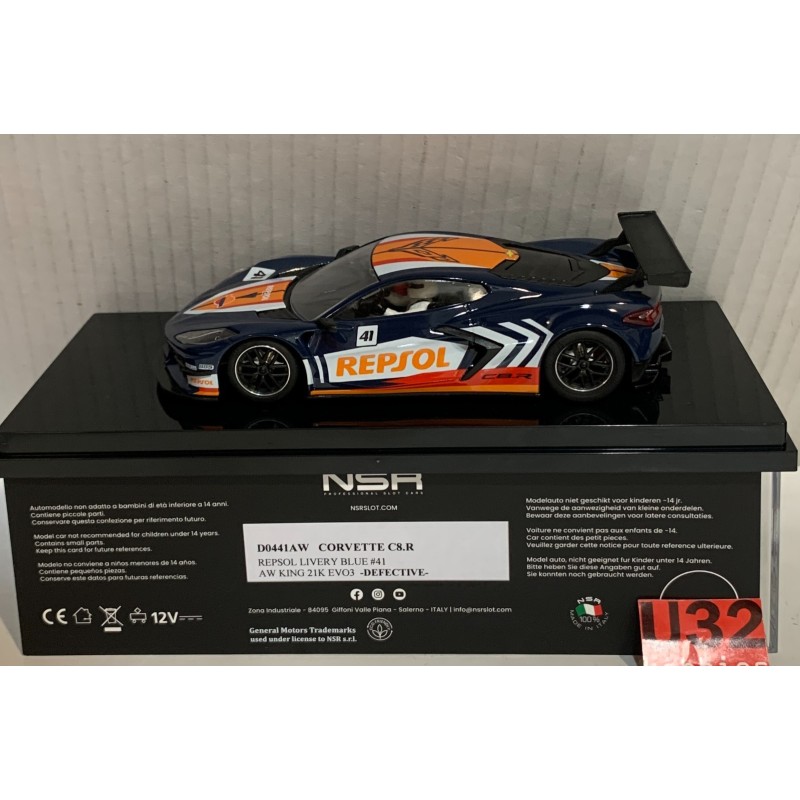 SLOT CAR NSR D0441AW CORVETTE C8.R GTE -41 REPSOL