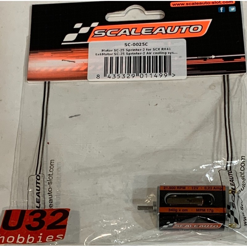 SCALEAUTO SC-0025C MOTOR SC-25 SPRINTER-2 21500rpm 12V 0.23Amp 340gr xcm MPM 17g