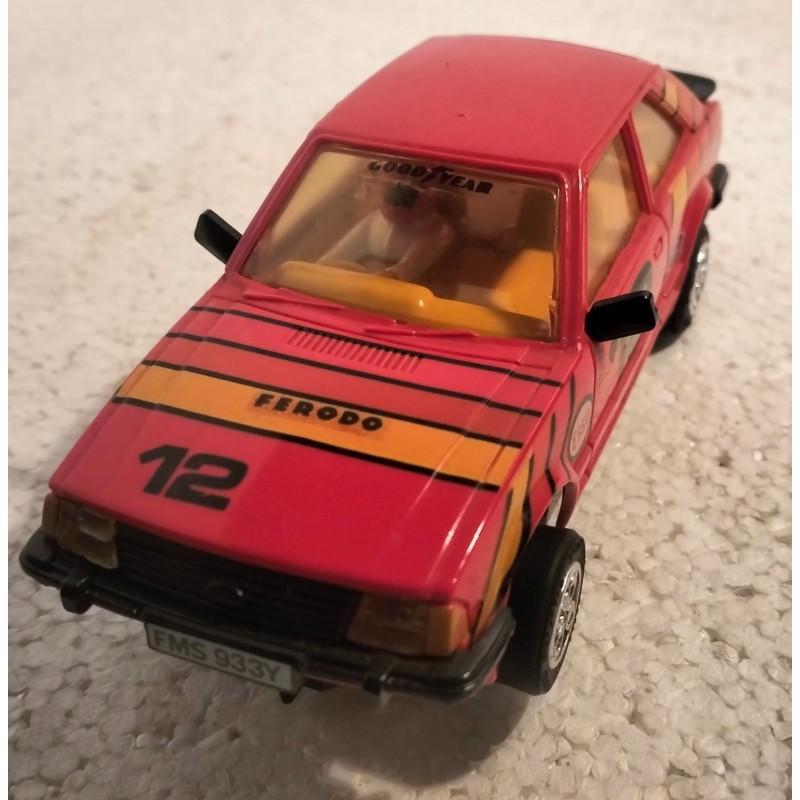 qq SLOT CAR C 341 SCALEXTRIC UK FORD ESCORT XR3i -12 RED C-341  C 341 *