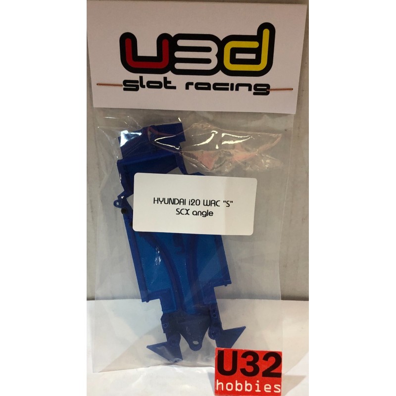 U3D CHASIS 3D HYUNDAI i20 WRC S ANGLEWINDER AZUL SCALEXTRIC