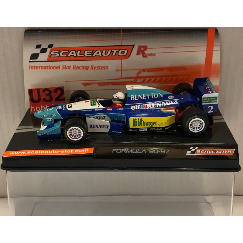 SLOT CAR SCALEAUTO SC-6306 BENETTON RENAULT B195 -2 F1  1995 JOHNNY HERBERT
