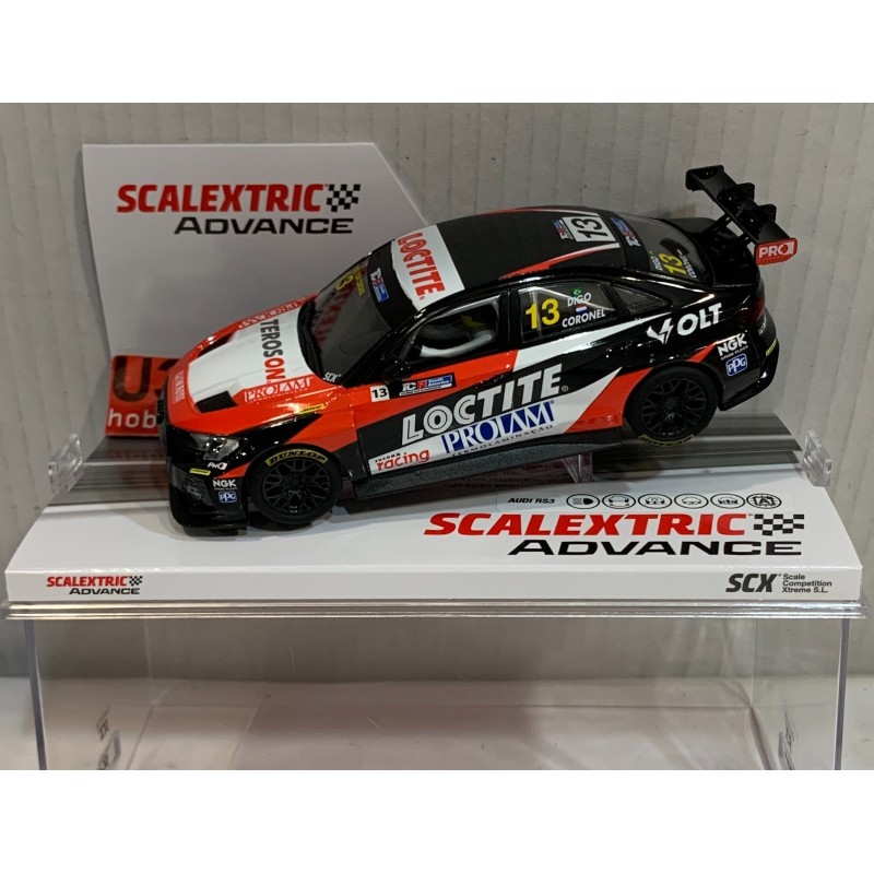 SLOT CAR SCX SCALEXTRIC ADVANCE E10551S300 AUDI RS3 LMS TCR -13 LOCTITE CORONEL