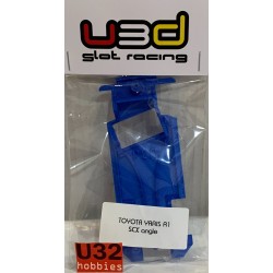 SLOT CAR U3D CHASIS 3D TOYOTA YARIS WRC 1 ANGLEWINDER AZUL SCALEXTRIC