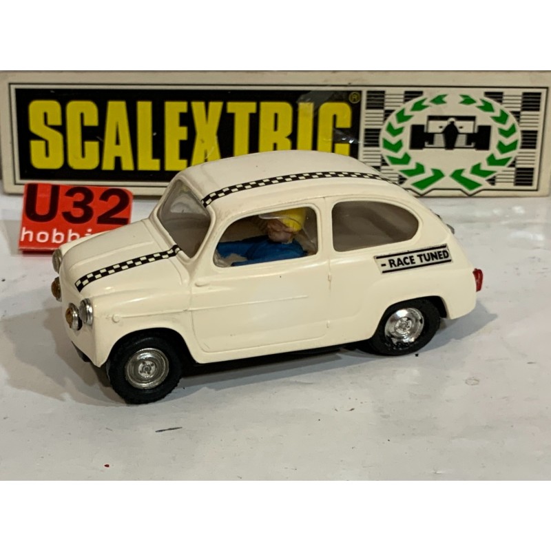 SLOT CAR SCX SCALEXTRIC EXIN TC600  SEAT 600 BLANCO CHASIS NEGRO RACE TUNED
