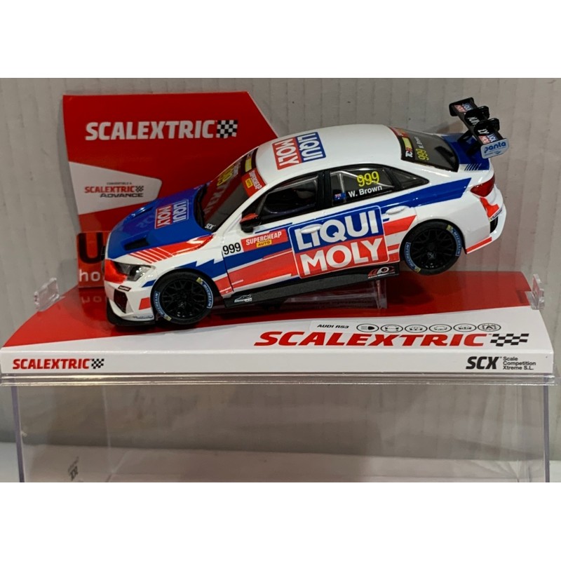 SLOT CAR SCX SCALEXTRIC U10556S300 AUDI RS3 LMS TCR. -999 LIQUI MOLY W.BROWN