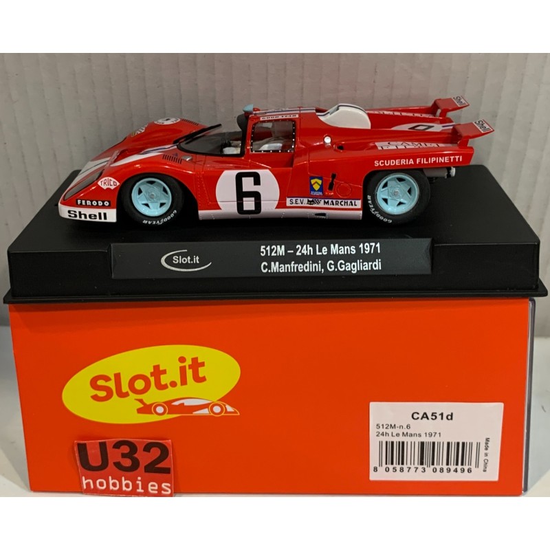 SLOT CAR SLOT.IT CA51D FERRARI 512M -6 24H LE MANS 1971 C.MANFREDINI-G.GAGLIARDI
