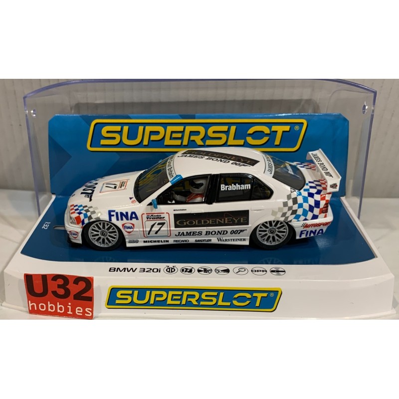 SLOT CAR SCX SUPERSLOT H4574 BMW 320i -17 BTCC 1995 DAVID BRABHAM SCALEXTRIC UK