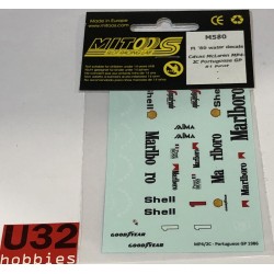 MITOOS M580 CALCA McLAREN MP4-2C  F1 -2 1980 PORTUGAL GP PROST PARA F1 NSR 1/32