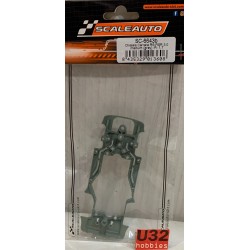 SLOT CAR SCALEAUTO SC-6643B CHASIS PORSCHE CARRERA RS-RSR 3.0 MEDIUM GRIS R 1.7