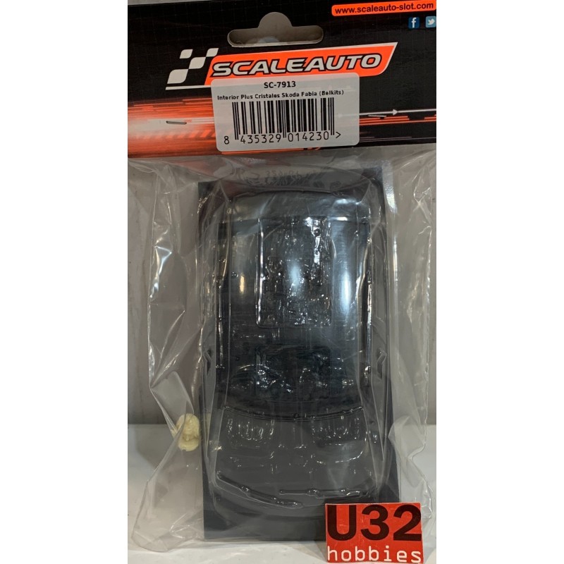 SLOT CAR SCALEAUTO SC-7913 INTERIOR SKODA FABIA  ALIG.+ CRISTAL LEXAN 1/24