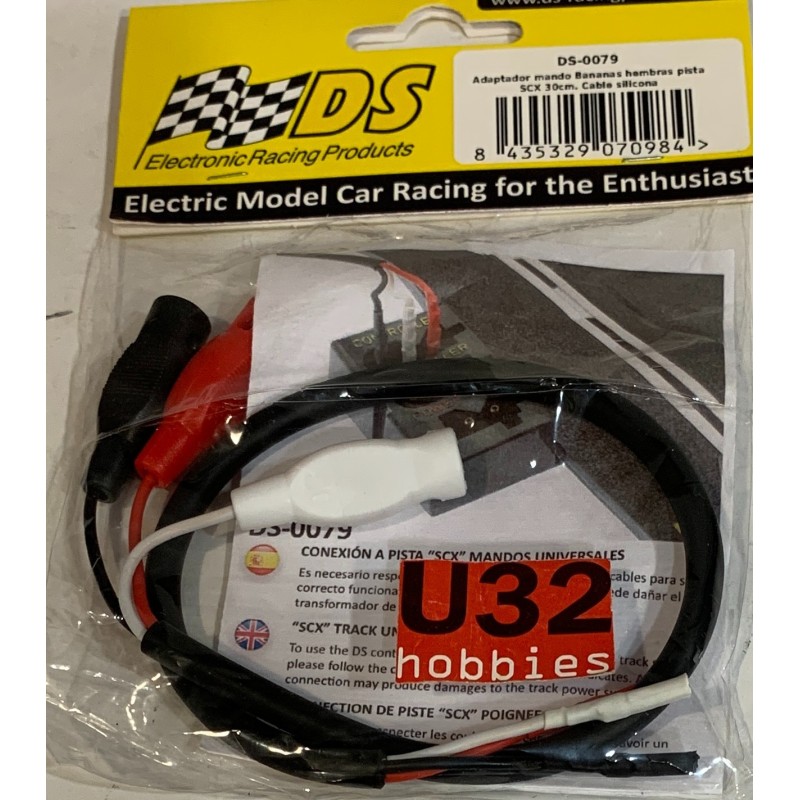 SLOT CAR DS-0079 ADAPTADOR MANDO BANANAS HEMBRA PISTA SCALEXTRIC 30cm