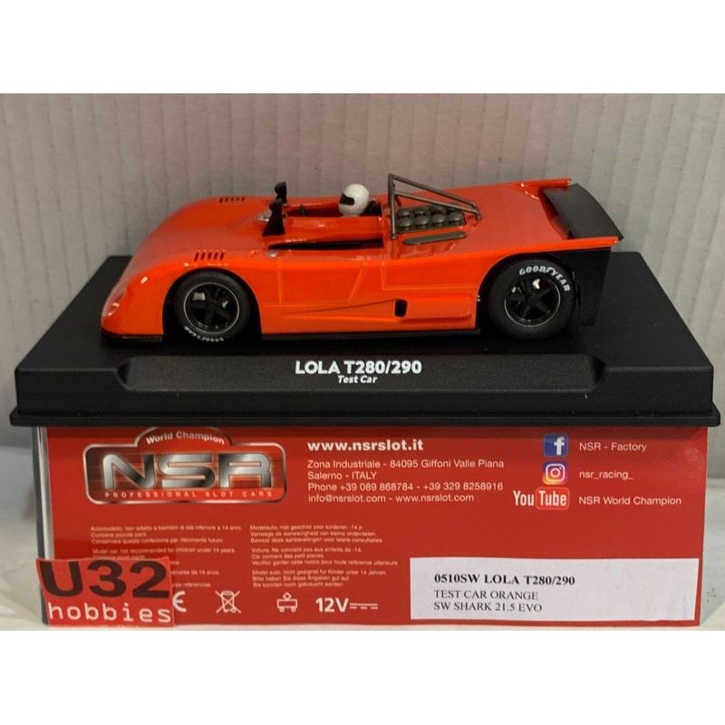 SLOT CAR NSR 0510SW LOLA T298/290 TEST CAR ORANGE