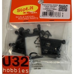 SLOT CAR SLOT.IT CH82C SOPORTE MOTOR ANGLEWINDER 1.0mm OFFSET CARBON FIVER EVO6