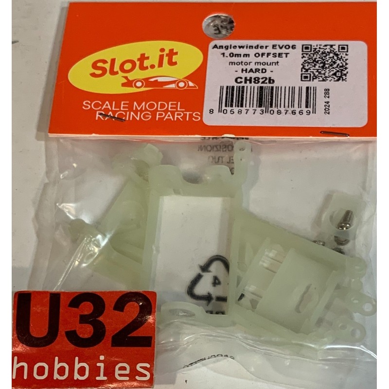 SLOT CAR SLOT.IT CH82B SOPORTE MOTOR ANGLEWINDER 1,0mm OFFSET HARD EVO6