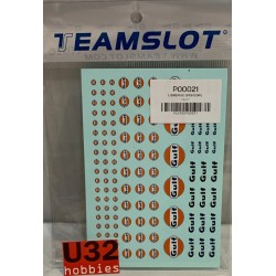 SLOT CAR TEAM SLOT P00021 CALCA LIBRERIAS SPONSORS GULF  1/32