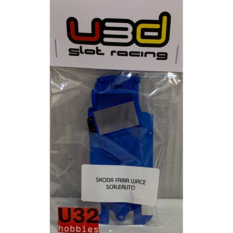 U3D CHASIS 3D SKODA FABIA WRC 2 ANGLEWINDER AZUL SCALEAUTO