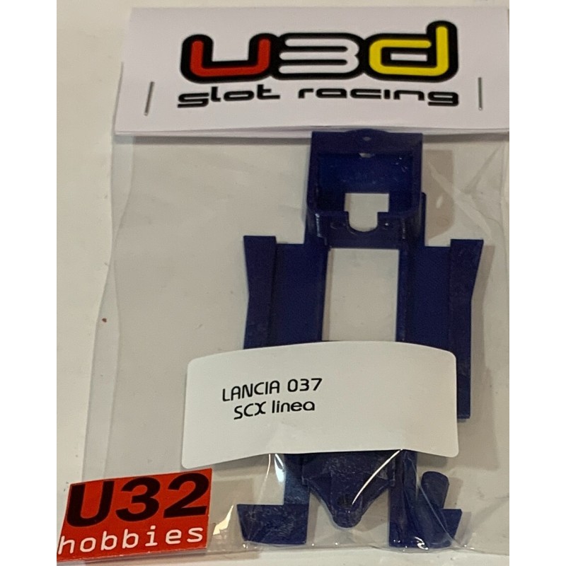 U3D CHASIS 3D LANCIA 037  LINEA AZUL SCALEXTRIC