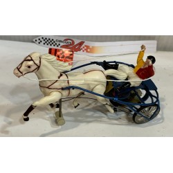 SLOT CAR CIRCUIT 24 TIERCE24 SULKY AMARILLO ROJO CABALLO BLANCO