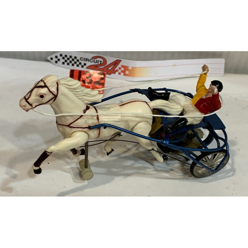 SLOT CAR CIRCUIT 24 TIERCE24 SULKY AMARILLO ROJO CABALLO BLANCO