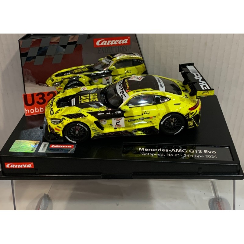 SLOT CAR CARRERA EVOLUTION 27819 MERCEDES AMG GT3 EVO -2 SPA 2024 GETSPEED