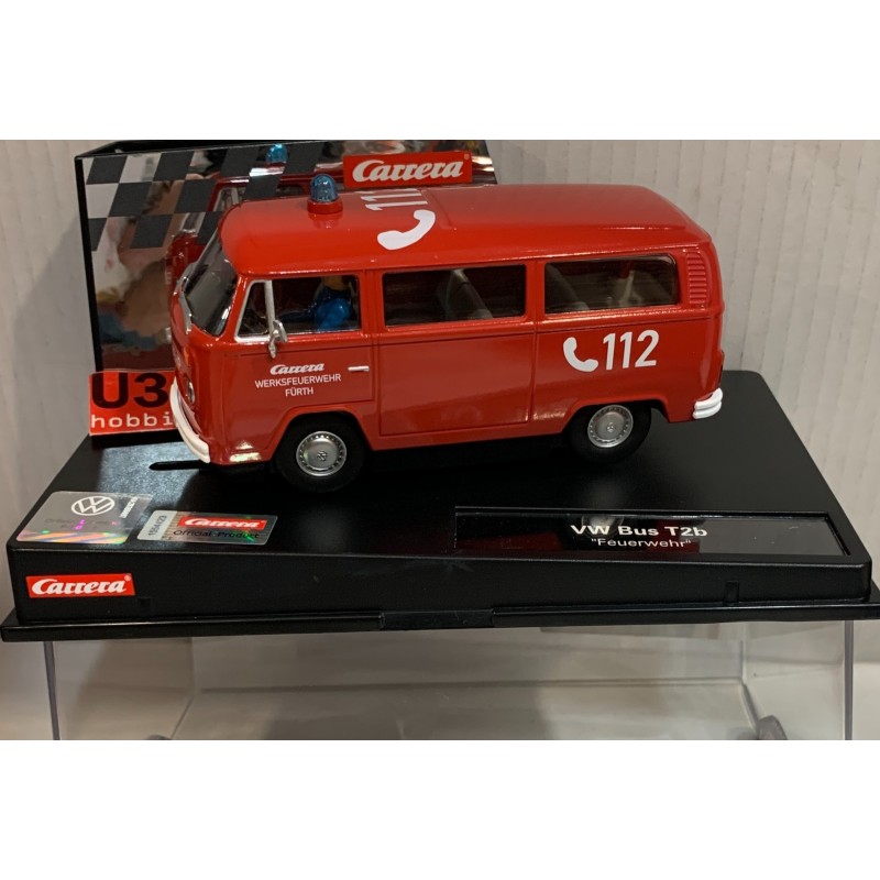 SLOT CAR CARRERA EVOLUTION 27837 VOLKSWAGEN VW BUS T2B FEUERWEHR