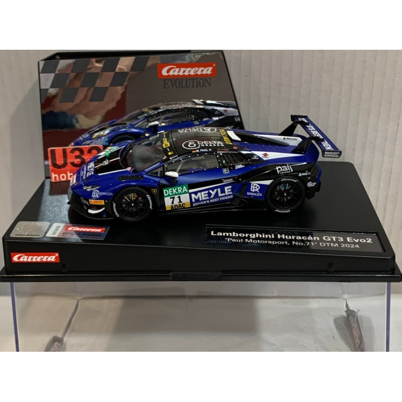 SLOT CAR CARRERA EVOLUTION 27815 LAMBORGHINI HURACAN GT3 EVO2 -71 DTM 2024