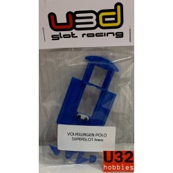U3D CHASIS 3D VOLKSWAGEN POLO WRC LINEA  AZUL SUPERSLOT SCALEXTRIC UK