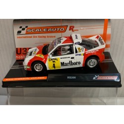 SLOT CAR SCALEAUTO SC-6301R FORD RS200 -4 CTO.ESPAÑA DE TIERRA 1989 J.PURAS
