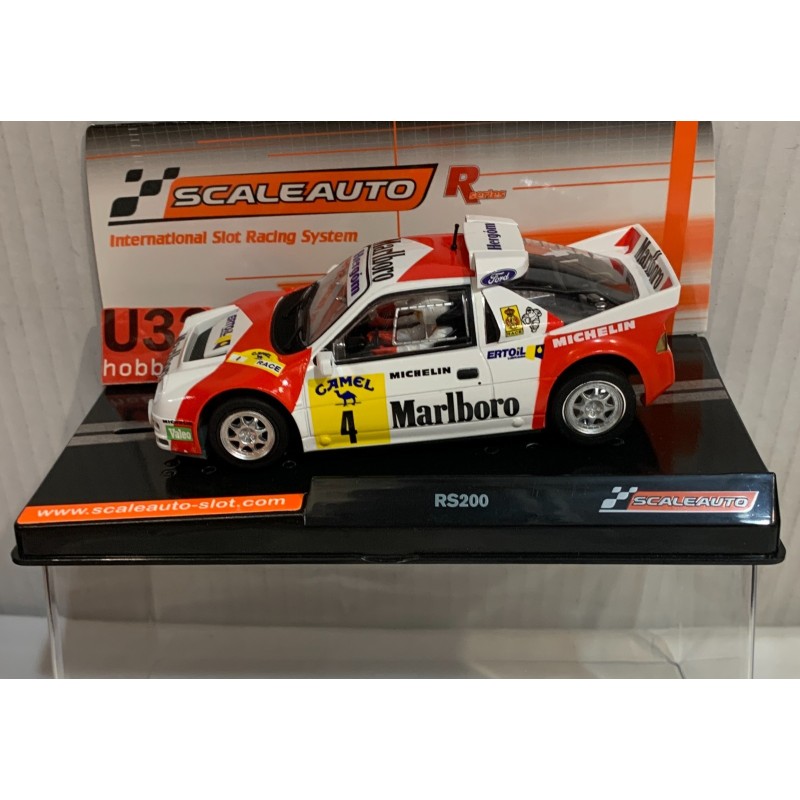 SLOT CAR SCALEAUTO SC-6301R FORD RS200 -4 CTO.ESPAÑA DE TIERRA 1989 J.PURAS