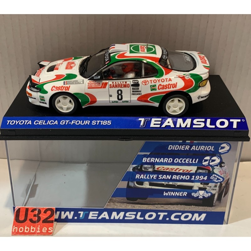 SLOT CAR TEAM SLOT 11709 TOYOTA CELICA GT FOUR ST-185 -8 RALLY SAN REMO 1994