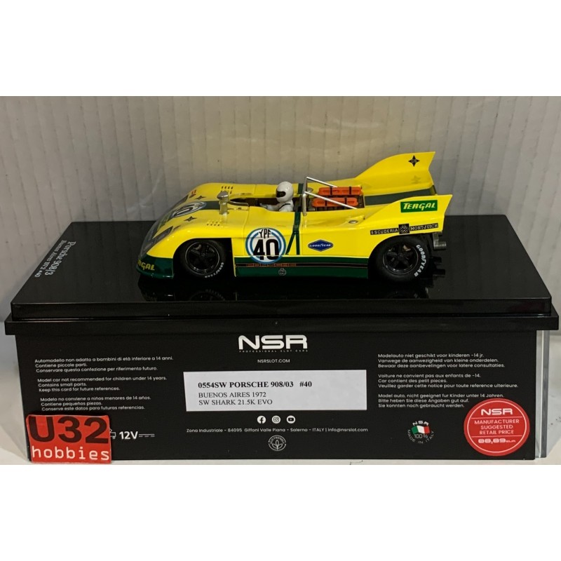 SLOT CAR NSR 0554SW PORSCHE 908/3 -40 BUENOS AIRES 1972