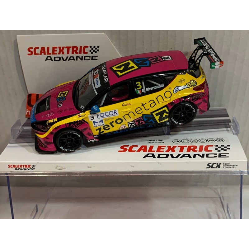 SLOT CAR SCX SCALEXTRIC ADVANCE E10559S300 CUPRA LEON -3 COMPETITION ZERO METANO