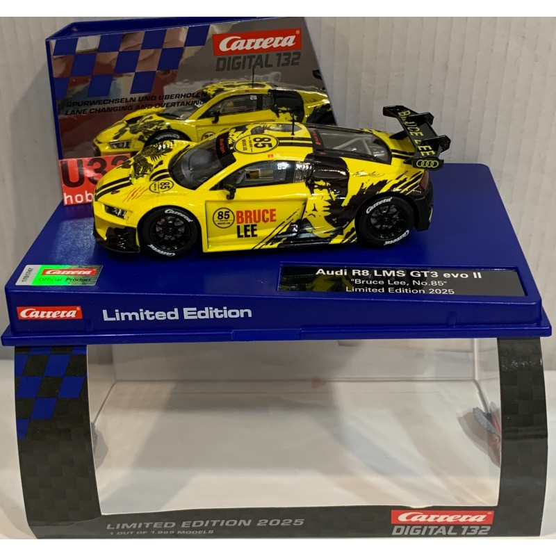 SLOT CAR CARRERA EVOLUTION 32095 AUDI R8 LMS GT3 EVO II -85 BRUCE LEE LTED 2025