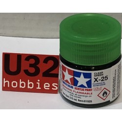 TAMIYA 81525 X-25 PINTURA ACRILICA VERDE TRANSLUCIDO  PARA MODELISMO 10Ml