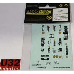 MITOOS M582 CALCA McLAREN MP4-2C  F1 -1 1980 BRITISH GP PROST PARA F1 NSR 1/32