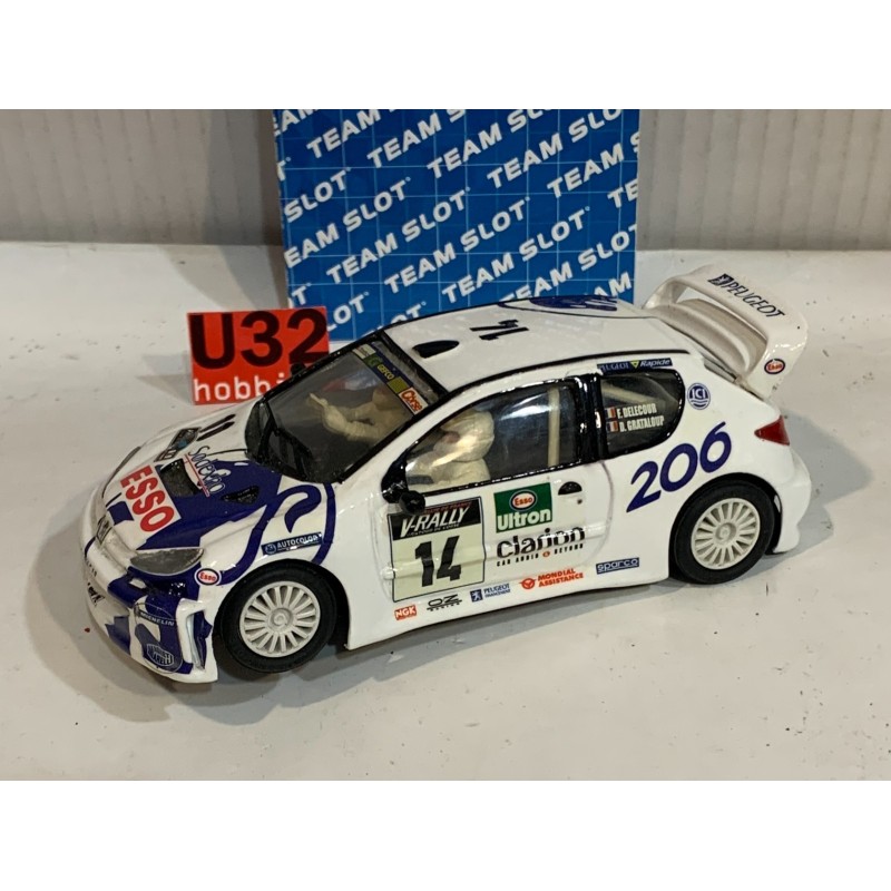 SLOT CAR TEAM SLOT 11001 PEUGEOT 206 WRC -14 TOUR DE CORSE 1999 F.DELECOUR