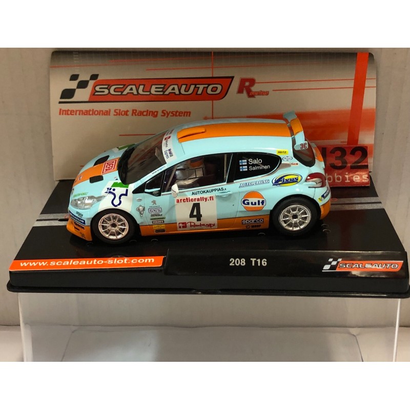 SLOT CAR SCALEAUTO SC-6237R PEUGEOT 208 T16 -74 RALLY ARTIC 2016 GULF SALO