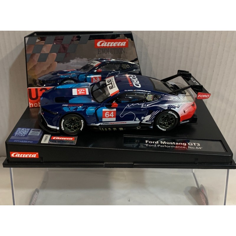 SLOT CAR CARRERA EVOLUTION 27808 FORD MUSTANG GT3 -64 FORD PERFORMANCE