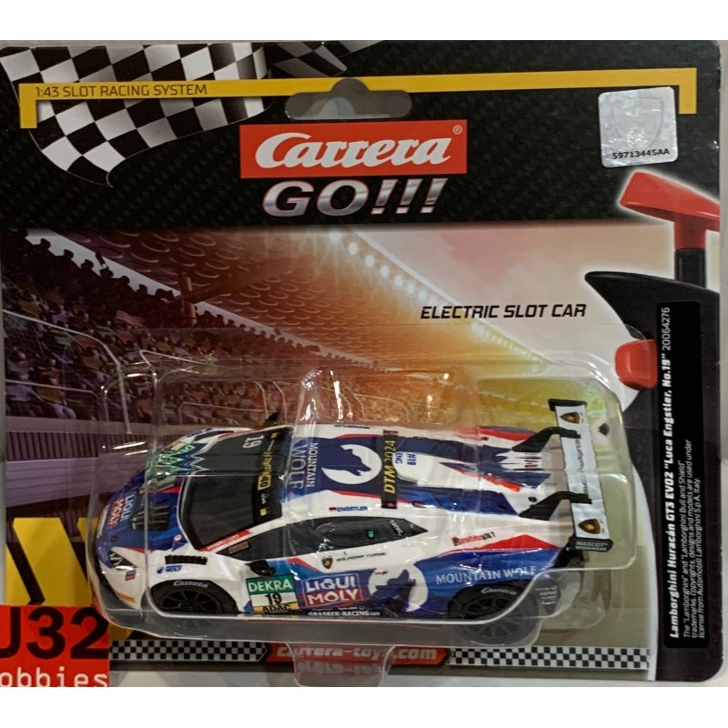 SLOT CAR  CARRERA GO!!! 64276 LAMBORGHINI HURACAN GT3 EVOII -19 LUCA ENGSTLER