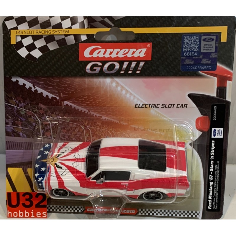 SLOT CAR  CARRERA GO!!! 64289 FORD MUSTANG '67 STARS 'N STRIPES