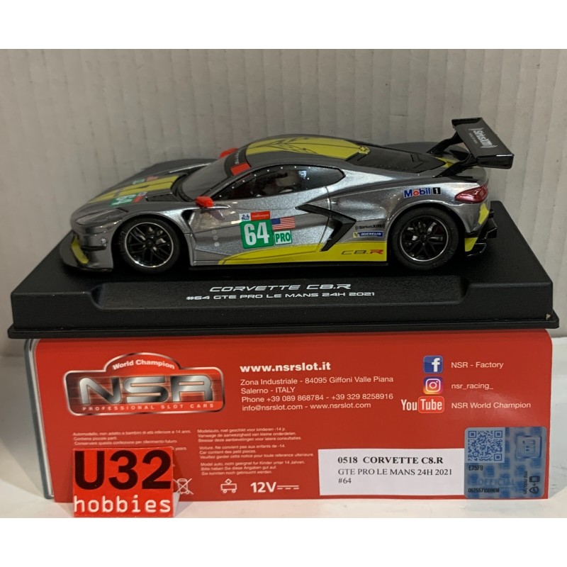 SLOT CAR NSR 0518 CORVETTE C8.R GTE -64 24H.LE MANS 2021