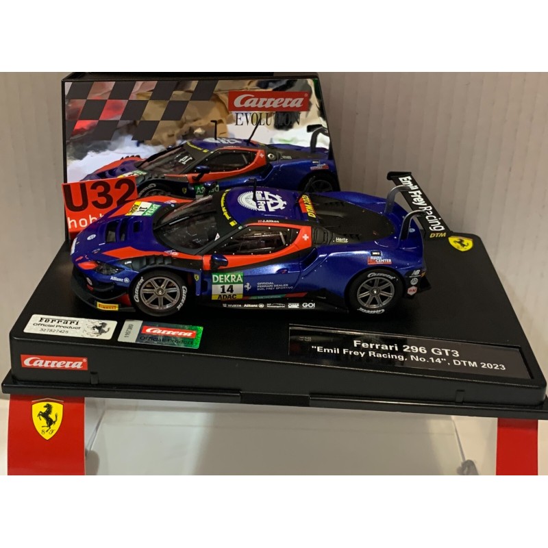 SLOT CAR CARRERA EVOLUTION 27761 FERRARI 296 GT3 -14 EMIL FREY RACING DTM 2023