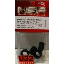 SLOT CAR NSR 5230 NEUMATICO 20.5x11 SLICK SUPER GRIP PARA LLANTA 17