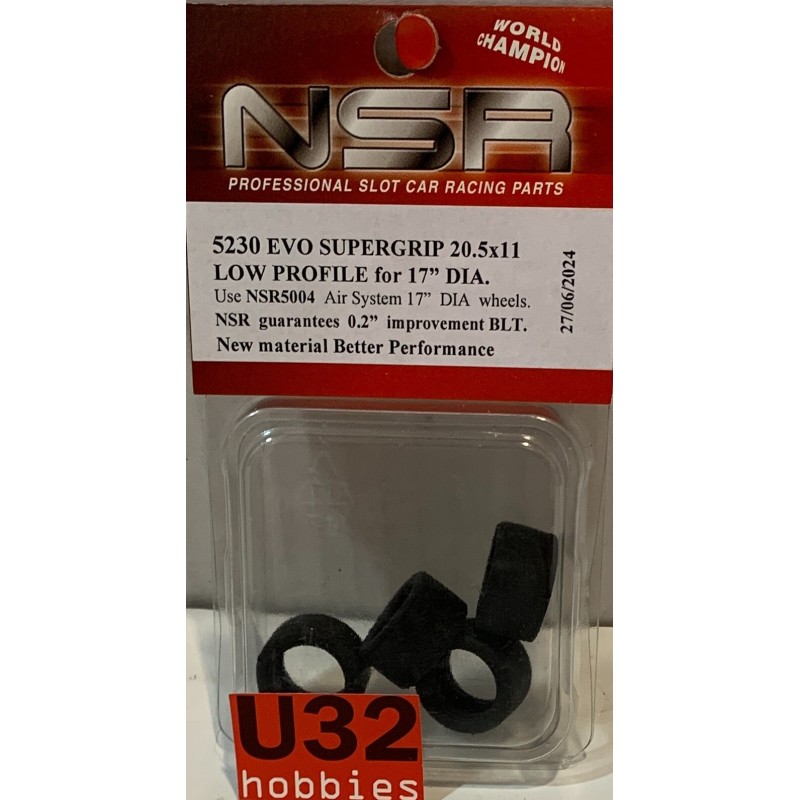 SLOT CAR NSR 5230 NEUMATICO 20.5x11 SLICK SUPER GRIP PARA LLANTA 17