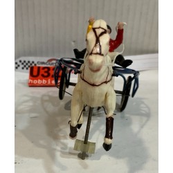 SLOT CAR CIRCUIT 24 TIERCE24 SULKY AMARILLO ROJO CABALLO BLANCO