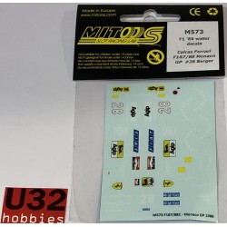 MITOOS M573 CALCA FERRARI F1 87/89 -28 MONACO GP G.BERGER PARA F1 NSR 1/32